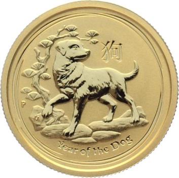 Australien 25 $ 2018 Jahr des Hundes - 1/4 Unze Feingold